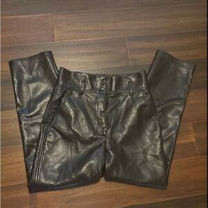 Wilfred Aritzia Leather Pants Black Button Women’s Size 4